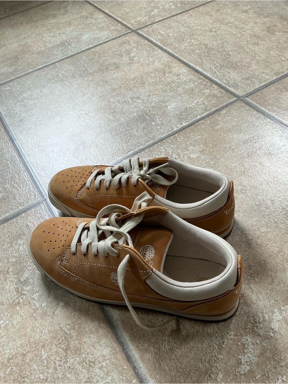 Timberland Men's Wheat/Tan Low-Top Leather Sneakers